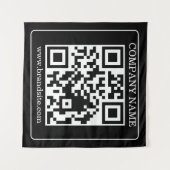 Bearbeitbarer QR-Code Schwarz Weiß Retro Moderne G Wandteppich (Vorderseite (Horizontal))