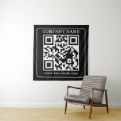 Bearbeitbarer QR-Code Schwarz Weiß Retro Moderne G Wandteppich (Beispiel)