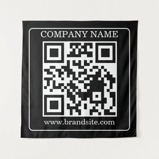 Bearbeitbarer QR-Code Schwarz Weiß Retro Moderne G Wandteppich (Vorderseite)