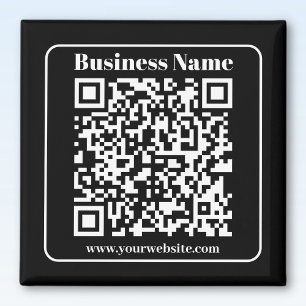 Bearbeitbarer QR-Code Schwarz & Weiß Retro Moderne Magnet