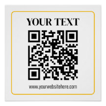 Bearbeitbarer QR-Code & Text mit gelbem Goldrand