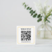 Bearbeitbarer QR-Code & Text mit gelber Goldumrand Begleitkarte (Stehend Vorderseite)