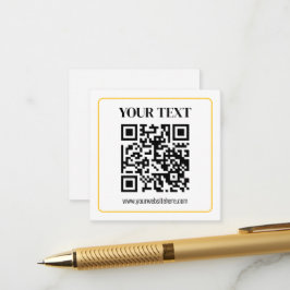 Bearbeitbarer QR-Code & Text mit gelber Goldumrand Begleitkarte