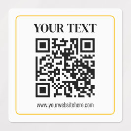 Bearbeitbarer QR-Code & Text mit gelber Goldumrand Etiketten