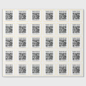 Bearbeitbarer QR-Code & Text mit gelber Goldumrand Geschenkpapier (Flach)
