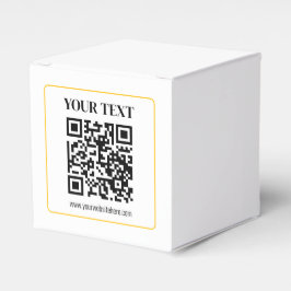 Bearbeitbarer QR-Code & Text mit gelber Goldumrand Geschenkschachtel