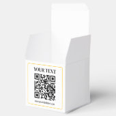 Bearbeitbarer QR-Code & Text mit gelber Goldumrand Geschenkschachtel (Geöffnet)