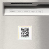 Bearbeitbarer QR-Code & Text mit gelber Goldumrand Magnet (In Situ (Geschirrspüler))