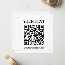 Bearbeitbarer QR-Code & Text mit gelber Goldumrand Mitteilungskarte