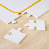 Bearbeitbarer QR-Code & Text mit gelber Goldumrand Puzzle (Seite)
