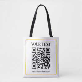 Bearbeitbarer QR-Code & Text mit gelber Goldumrand Tasche