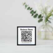 Bearbeitbarer QR-Code & Text mit hellblauem Rand Begleitkarte (Stehend Vorderseite)
