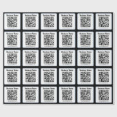Bearbeitbarer QR-Code & Text mit hellblauem Rand Geschenkpapier (Flach)