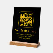 Bearbeitbarer QR-Code & Textvorlage | Schwarz & Go Acrylschild (Winkel)