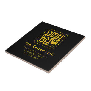 Bearbeitbarer QR-Code & Textvorlage   Schwarz & Go Fliese