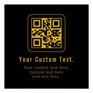 Bearbeitbarer QR-Code & Textvorlage   Schwarz & Go Poster