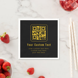 Bearbeitbarer QR-Code & Textvorlage | Schwarz & Go Serviette