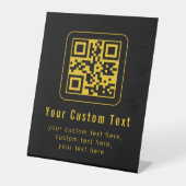 Bearbeitbarer QR-Code & Textvorlage | Schwarz & Go Sockelschild (Vorderseite)