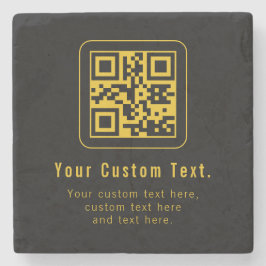Bearbeitbarer QR-Code & Textvorlage | Schwarz & Go Steinuntersetzer