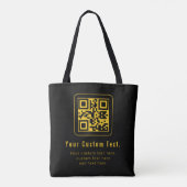 Bearbeitbarer QR-Code & Textvorlage | Schwarz & Go Tasche (Rückseite)