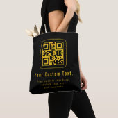 Bearbeitbarer QR-Code & Textvorlage | Schwarz & Go Tasche (Von Nahem)
