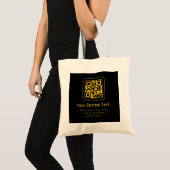 Bearbeitbarer QR-Code & Textvorlage | Schwarz & Go Tragetasche (Vorderseite (Produkt))