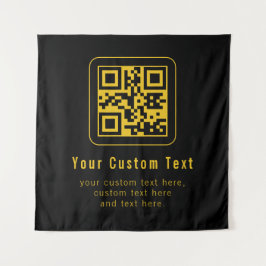 Bearbeitbarer QR-Code & Textvorlage | Schwarz & Go Wandteppich