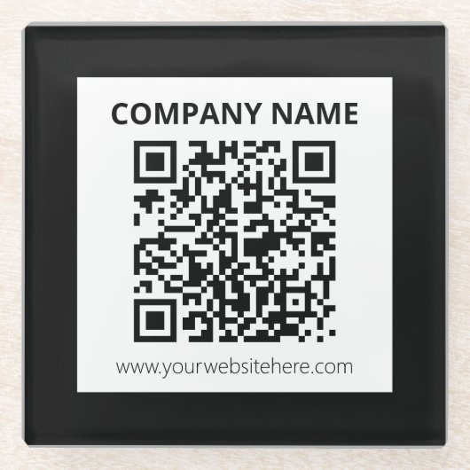 Bearbeitbarer QR-Code und einfaches anpassbares De Glasuntersetzer (Vorderseite)
