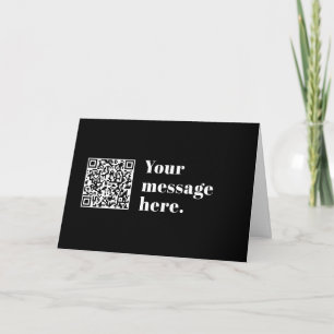 Bearbeitbarer QR-Code und Retro-modernes Textdesig Karte