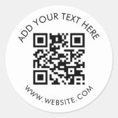 Bearbeitbarer QR-Code Website-URL Runder Aufkleber (Vorderseite)