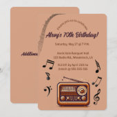 Bearbeitbarer Retro-Radio-Musik-Geburtstag Einladung (Vorne/Hinten)