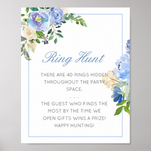 Bearbeitbarer Ring Hunt Brautparty-Spielposter Poster (Vorne)