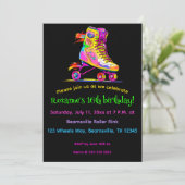 Bearbeitbarer Roller-Skate Einladung (Stehend Vorderseite)