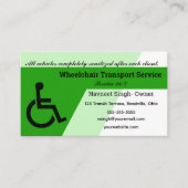 Bearbeitbarer Rollstuhltransport Visitenkarte (Vorderseite)