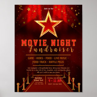Bearbeitbarer roter Teppich-Fundraising-Flugblatt Poster