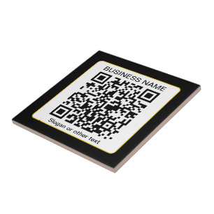 Bearbeitbarer scannbarer QR-Code + Ihr Firmenname Fliese