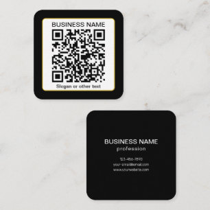Bearbeitbarer scannbarer QR-Code + Ihr Firmenname Quadratische Visitenkarte