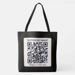 Bearbeitbarer scannbarer QR-Code + Ihr Firmenname Tasche