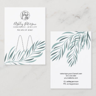 Bearbeitbarer Schmuckhalter aus Palmblättern Visitenkarte
