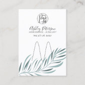 Bearbeitbarer Schmuckhalter aus Palmblättern Visitenkarte (Vorderseite)