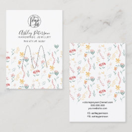 Bearbeitbarer Schmuckhalter mit Blumenlogo Visitenkarte