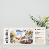 Bearbeitbarer slowakischer Flugzeug-Ticket, Slowak Einladung (Stehend Vorderseite)