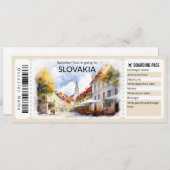 Bearbeitbarer slowakischer Flugzeug-Ticket, Slowak Einladung (Vorne/Hinten)