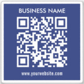 Bearbeitbarer (sofort generierter) QR-Code | Navy Aufkleber (Vorderseite)