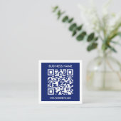 Bearbeitbarer (sofort generierter) QR-Code | Navy Begleitkarte (Stehend Vorderseite)