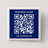 Bearbeitbarer (sofort generierter) QR-Code | Navy Button (Vorderseite)