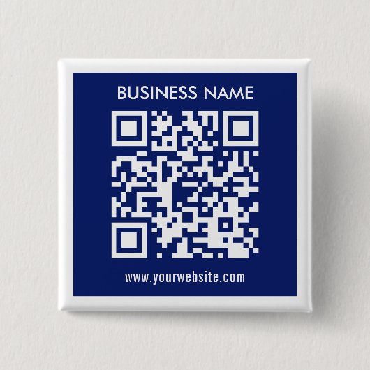 Bearbeitbarer (sofort generierter) QR-Code | Navy Button (Vorderseite)