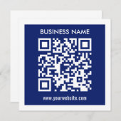 Bearbeitbarer (sofort generierter) QR-Code | Navy Einladung (Vorne/Hinten)