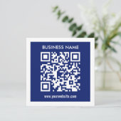 Bearbeitbarer (sofort generierter) QR-Code | Navy Einladung (Stehend Vorderseite)