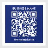 Bearbeitbarer (sofort generierter) QR-Code | Navy Fensteraufkleber (Blatt)